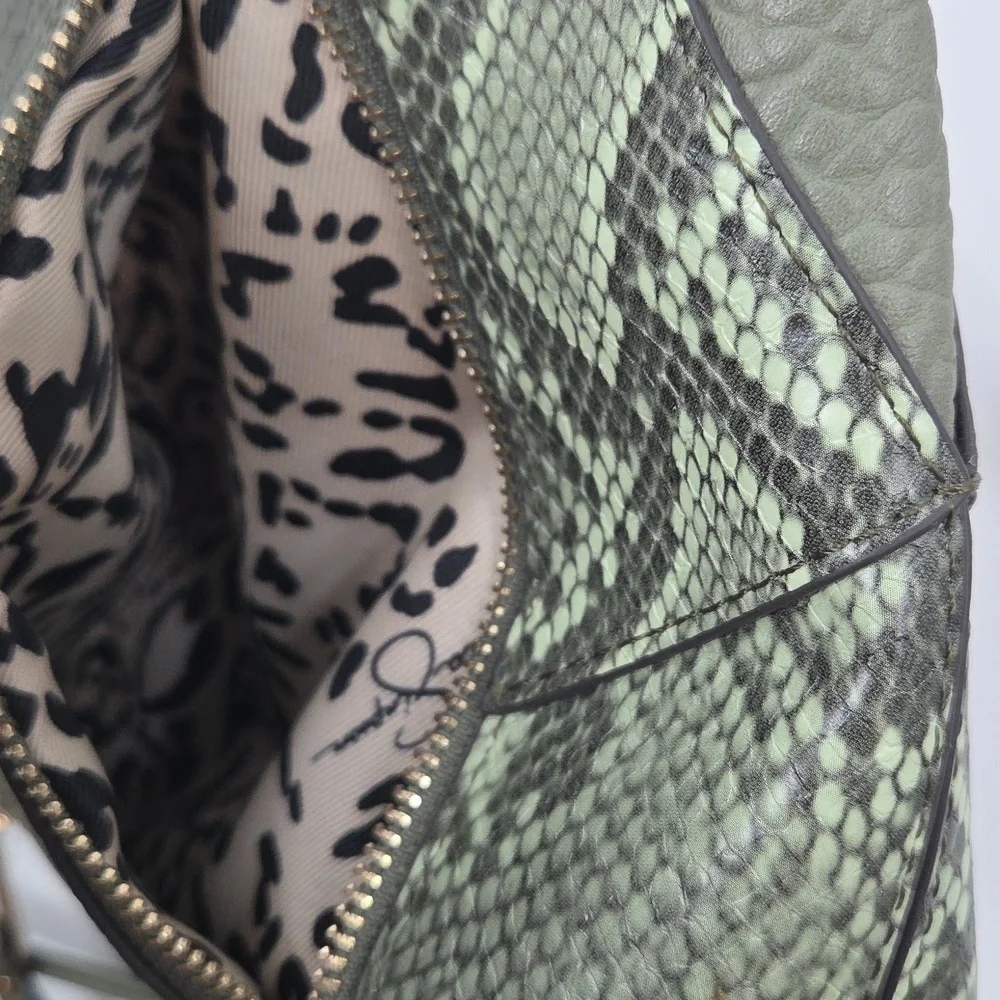 Jessica Simpson Olive Crossbody Bag with Snakeskin Detail NWT